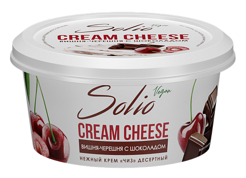 Крем «Чиз» на растительной основе «Solio» «вишня-черешня с шоколадом», с массовой долей жира 20% 140г